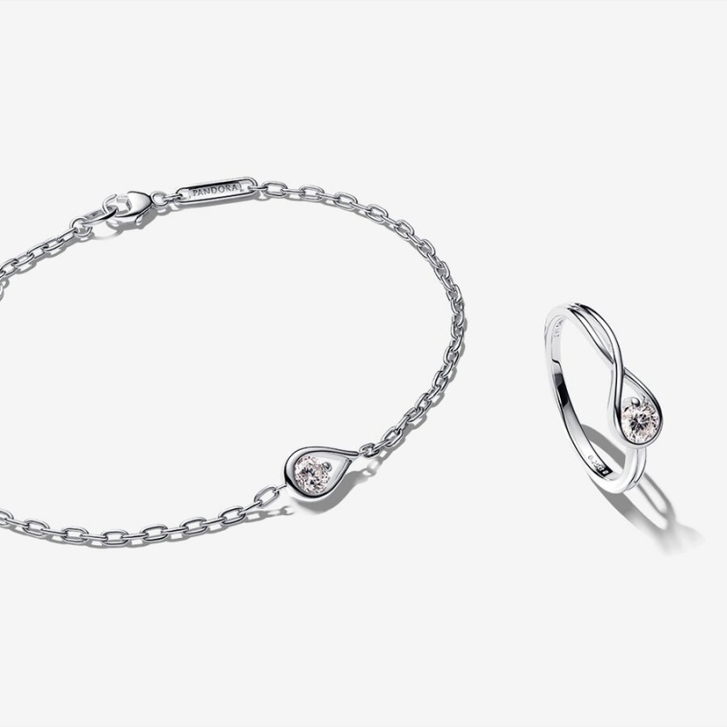 Pandora Lab-created Diamond Styled Sets Sterling Silver | 2014-PXWNQ