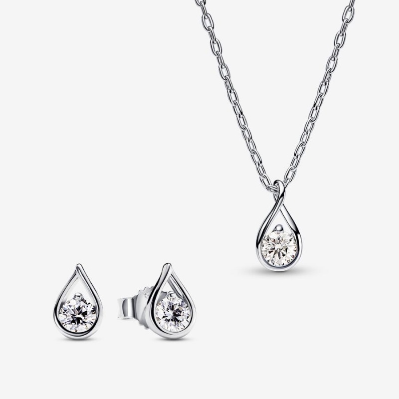 Pandora Lab-created Diamond Styled Sets Sterling Silver | 3240-JTVEI