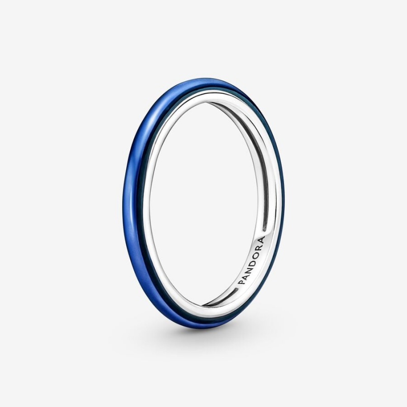 Pandora ME Electric Blue Stackable Rings Sterling Silver | 7512-ECQDN