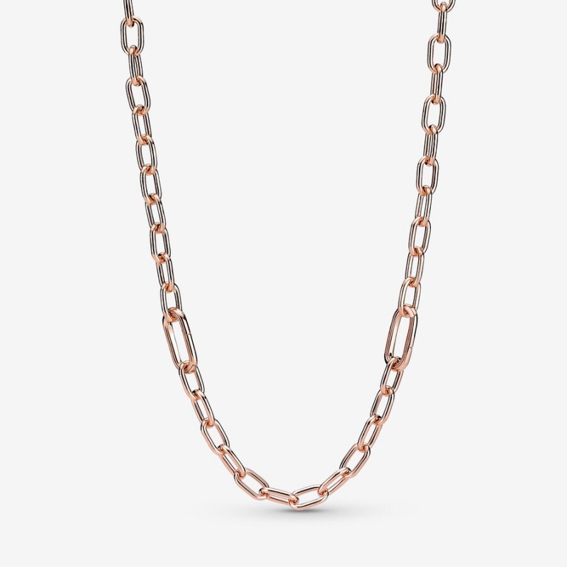 Pandora ME Link Chain Necklaces Rose Gold Plated | 4512-RIVFG