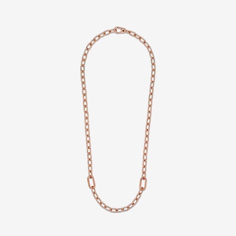 Pandora ME Link Chain Necklaces Rose Gold Plated | 4512-RIVFG