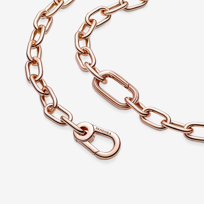 Pandora ME Link Chain Necklaces Rose Gold Plated | 4512-RIVFG