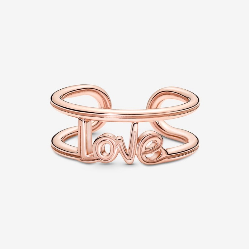 Pandora ME Love Open Statement Rings Rose Gold Plated | 4219-VXIZM