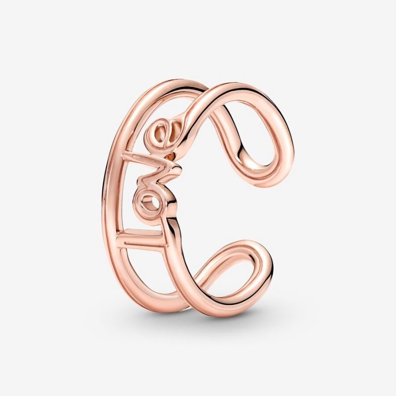 Pandora ME Love Open Statement Rings Rose Gold Plated | 4219-VXIZM