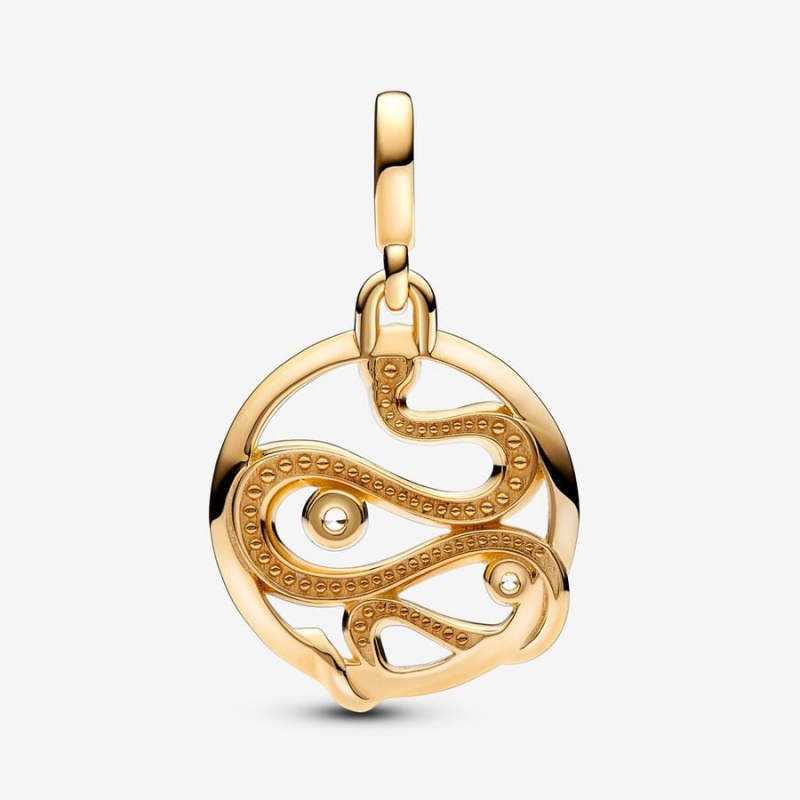 Pandora ME Pavé Snake Medallion Pendants Gold Plated | 7320-SAXKF