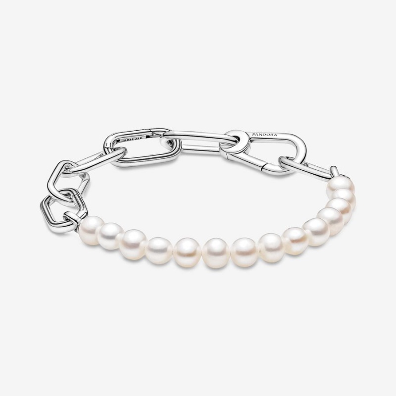 Pandora ME Treated Freshwater Cultured Pearl Link Bracelets Sterling Silver | 0371-ONBIndonesia