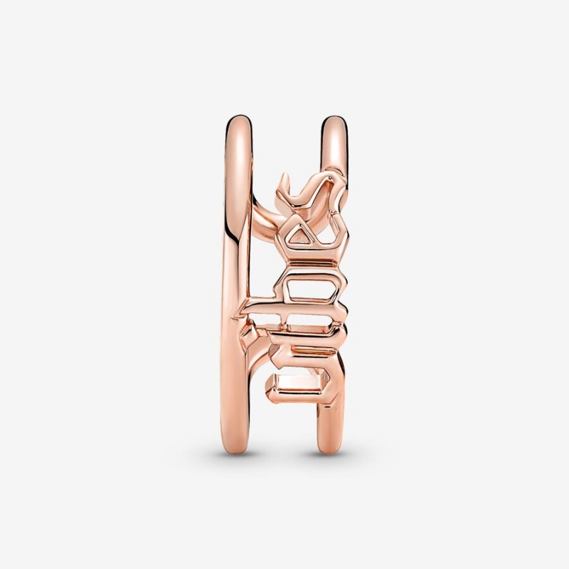 Pandora ME Vibes Open Statement Rings Rose Gold Plated | 4563-NCYSD