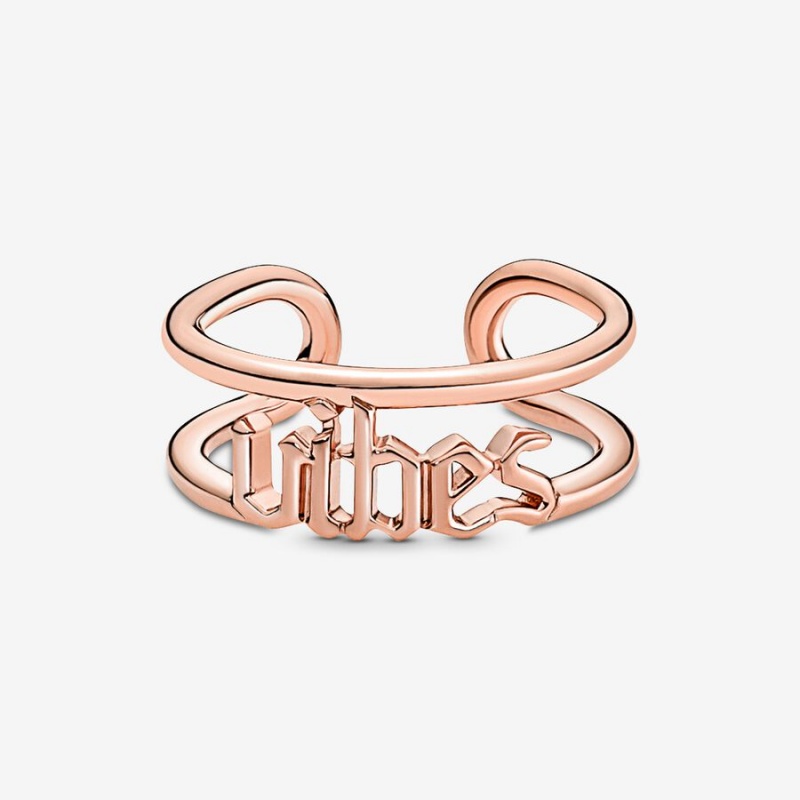 Pandora ME Vibes Open Statement Rings Rose Gold Plated | 4563-NCYSD