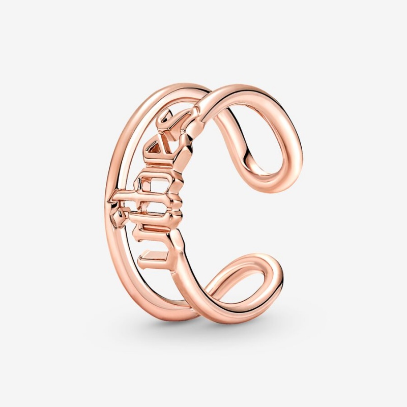 Pandora ME Vibes Open Statement Rings Rose Gold Plated | 4563-NCYSD