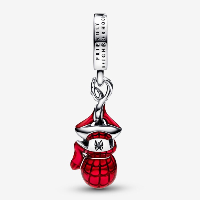 Pandora Marvel Hanging Spider-Man Dangle Dangle Charms Sterling Silver | 3486-OTXKF