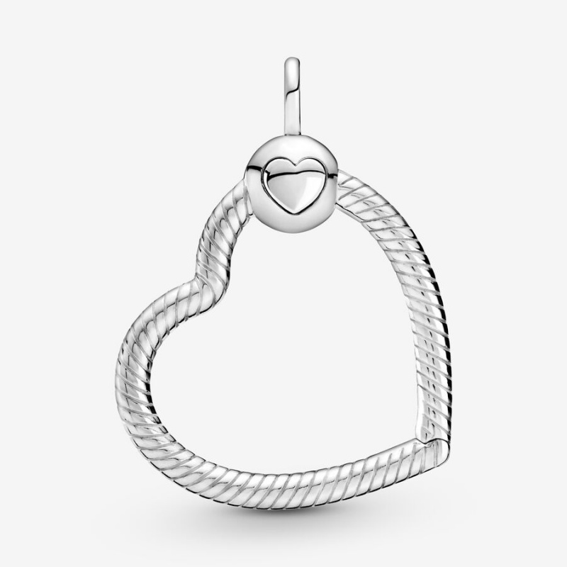 Pandora Moments Heart Charm Holders Sterling Silver | 9084-AUCTK