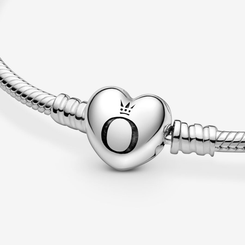 Pandora Moments Heart Clasp Snake Charm Holders Sterling Silver | 4752-GMUXE