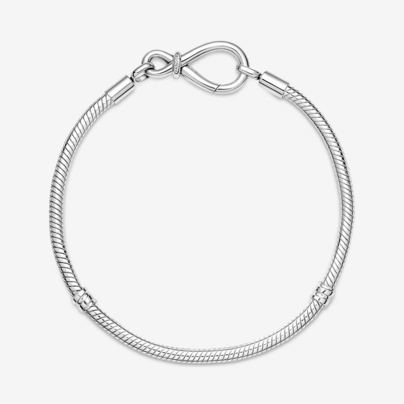 Pandora Moments Infinity Knot Snake Charm Bracelets Sterling Silver | 4178-RMOCJ