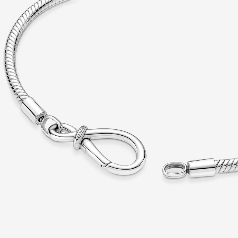 Pandora Moments Infinity Knot Snake Charm Bracelets Sterling Silver | 4178-RMOCJ