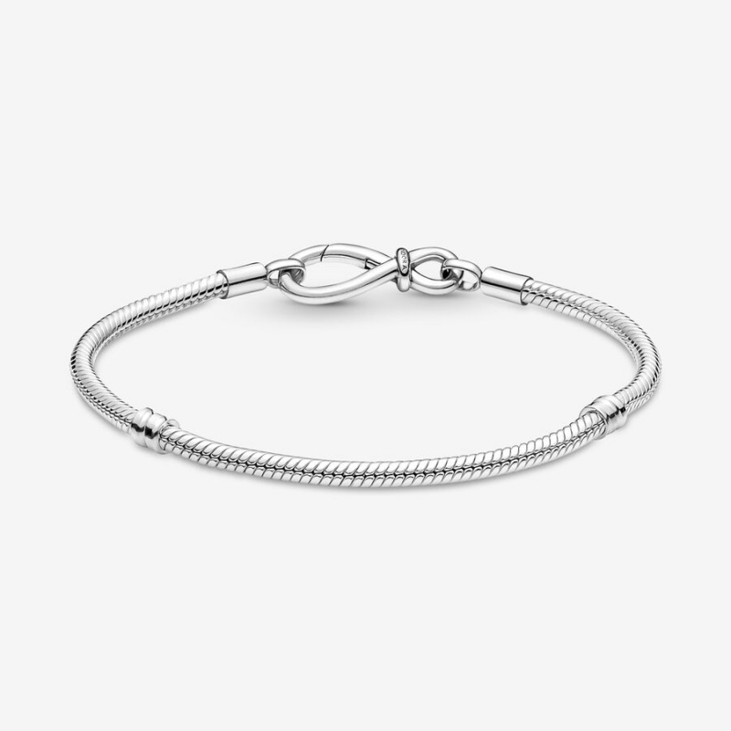 Pandora Moments Infinity Knot Snake Charm Bracelets Sterling Silver | 4178-RMOCJ