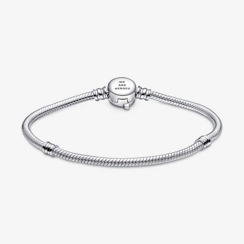 Pandora Moments Marvel The Avengers Logo Clasp Snake Charm Bracelets Sterling Silver | 7184-OGSXU