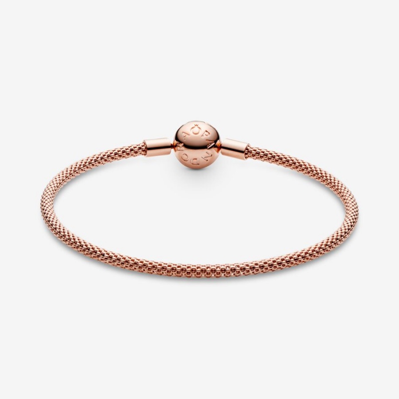 Pandora Moments Mesh Charm Bracelets Rose Gold Plated | 1573-HYTSW