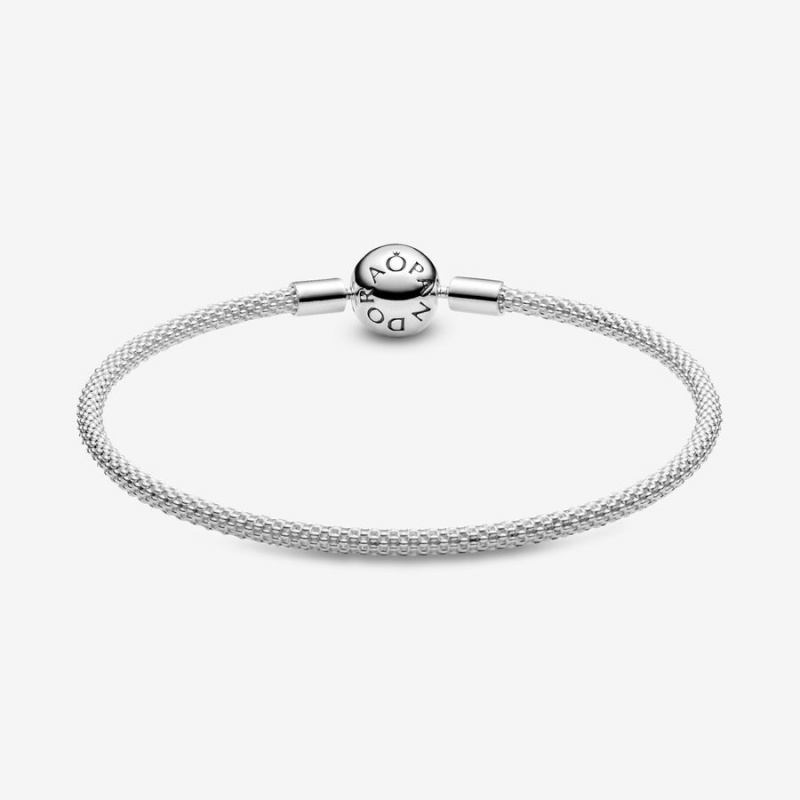 Pandora Moments Mesh Charm Bracelets Sterling Silver | 9108-OIYMN