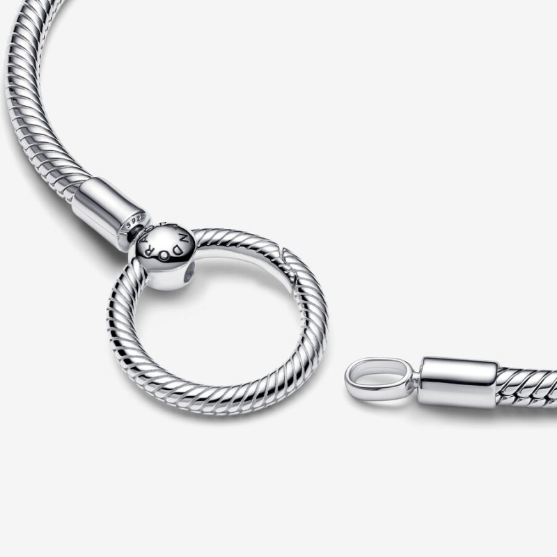 Pandora Moments O Closure Snake Charm Bracelets Sterling Silver | 8279-VLKMH