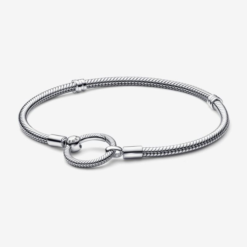 Pandora Moments O Closure Snake Charm Bracelets Sterling Silver | 8279-VLKMH