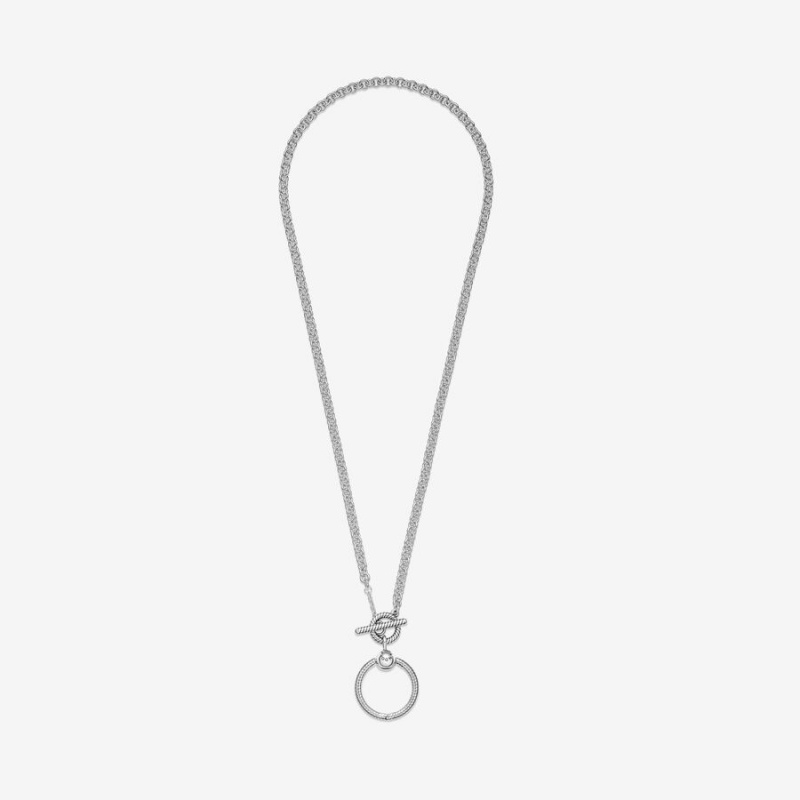 Pandora Moments O T-bar Charm Pendants Sterling Silver | 2307-AUOXL