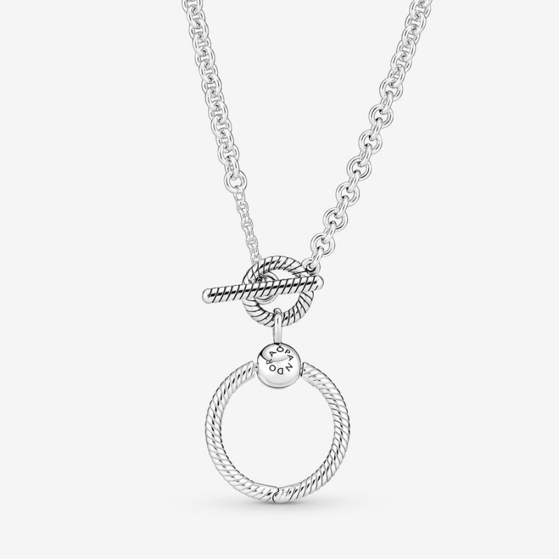 Pandora Moments O T-bar Charm Pendants Sterling Silver | 2307-AUOXL