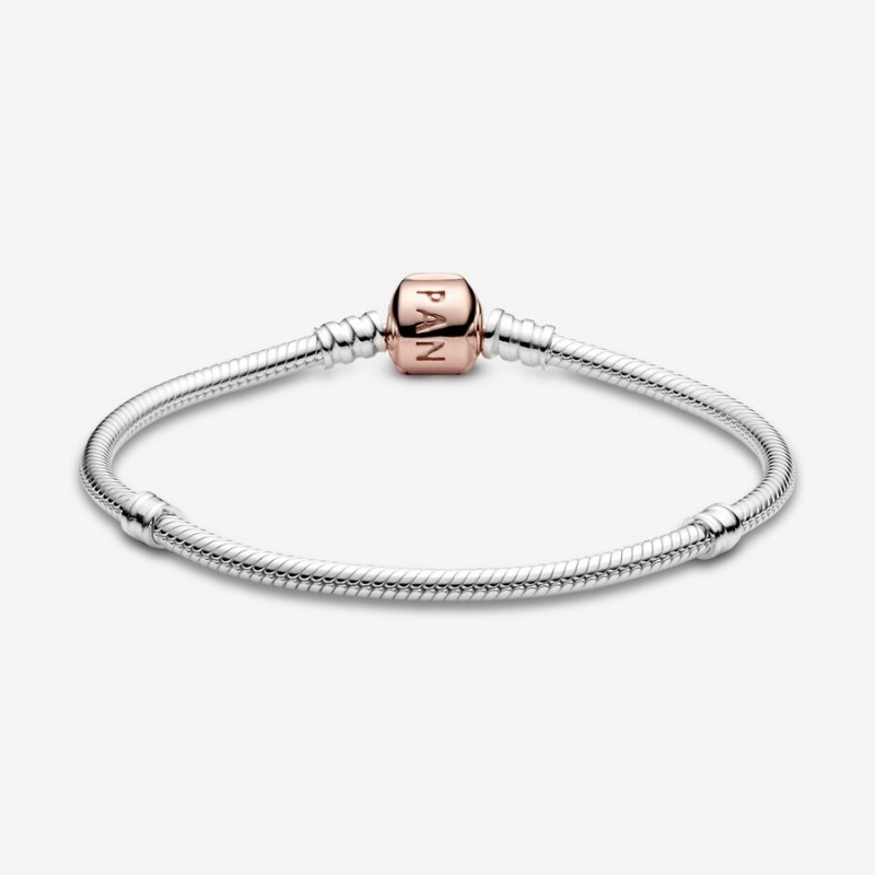 Pandora Moments Snake Chain Bracelets Two-tone | 3691-IQCLF