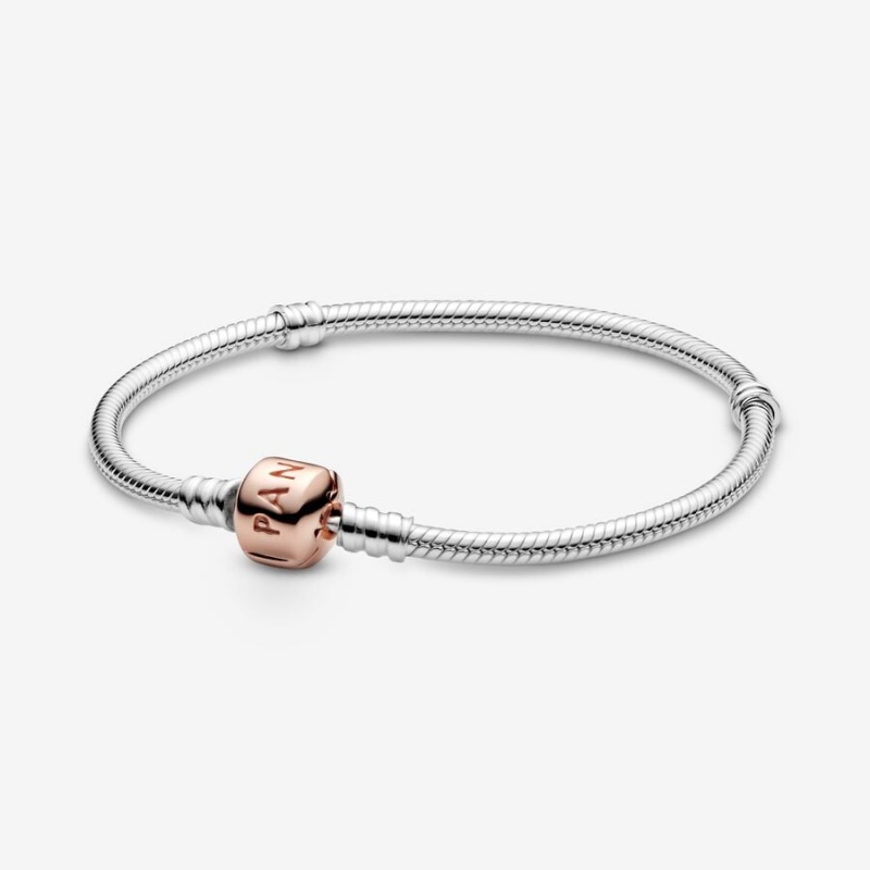 Pandora Moments Snake Chain Bracelets Two-tone | 3691-IQCLF