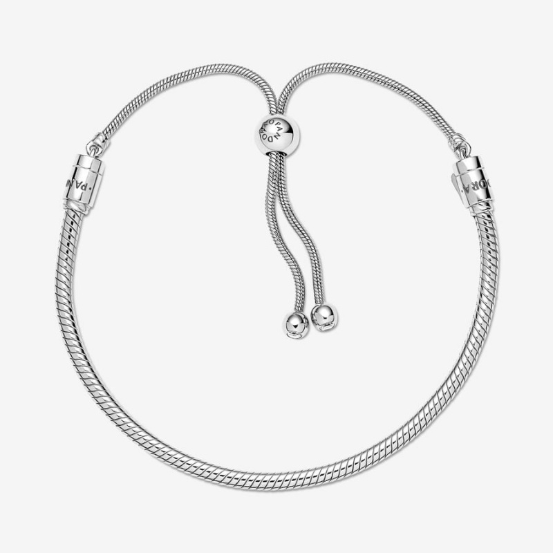 Pandora Moments Snake Slider Charm Bracelets Sterling Silver | 8695-UHFIT