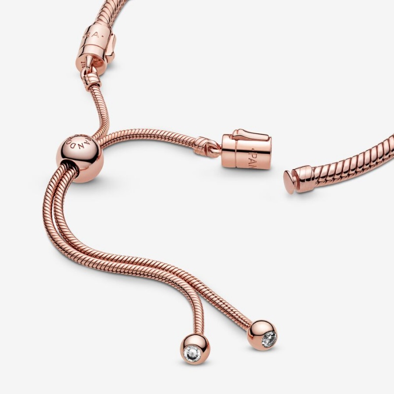 Pandora Moments Snake Slider Charm Holders Rose Gold Plated | 2406-TEBWL