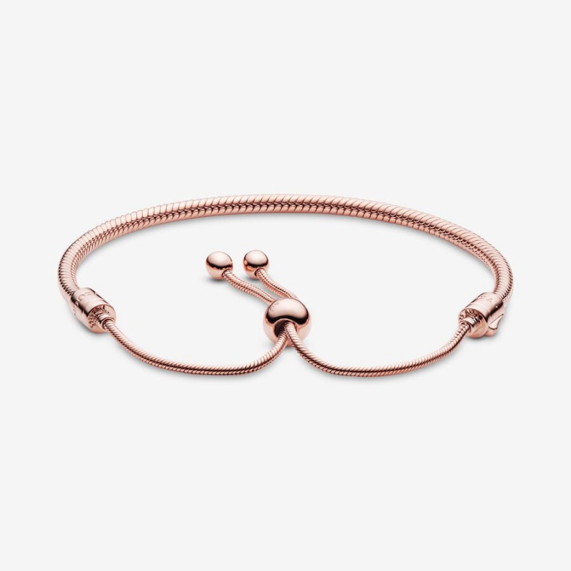 Pandora Moments Snake Slider Sliding Bracelets Rose Gold Plated | 5306-CKTQE