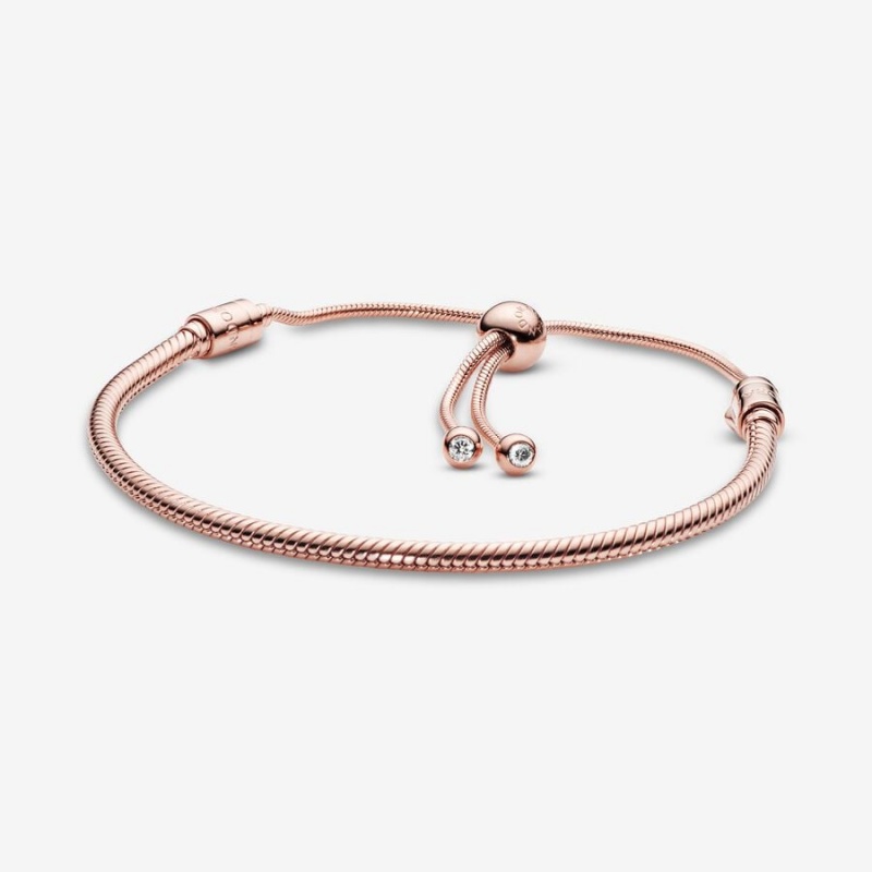 Pandora Moments Snake Slider Sliding Bracelets Rose Gold Plated | 5306-CKTQE