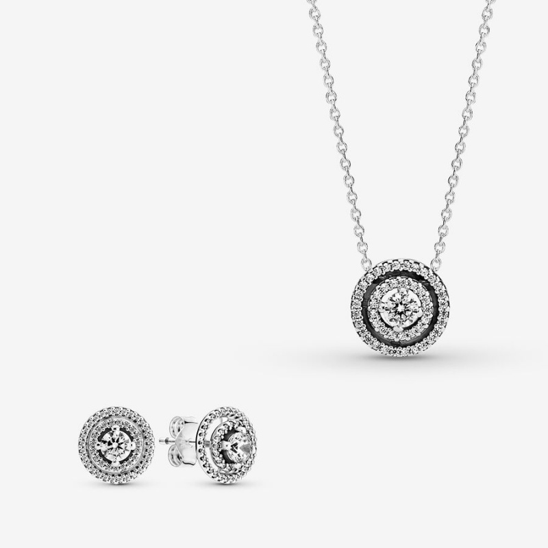 Pandora Necklace & Earring Sets Sterling Silver | 2631-UFCJT