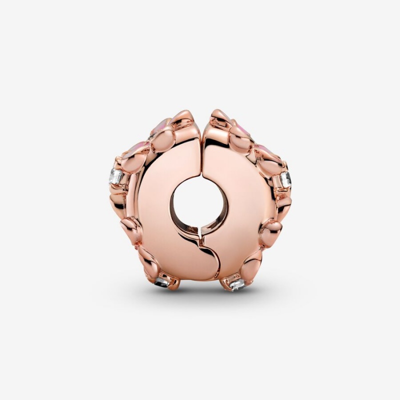 Pandora Pink Daisy Spacer Clip Clips Rose Gold Plated | 3641-ODKSJ