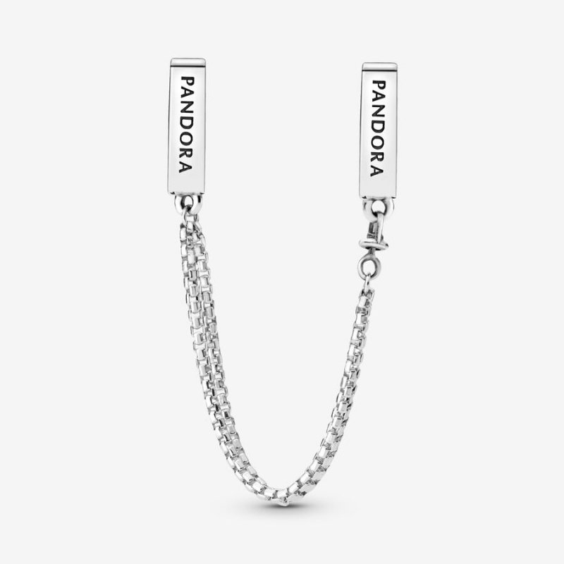 Pandora Reflexions™ Sparkling Safety Clip Safety Chains Sterling Silver | 5817-KVFJD