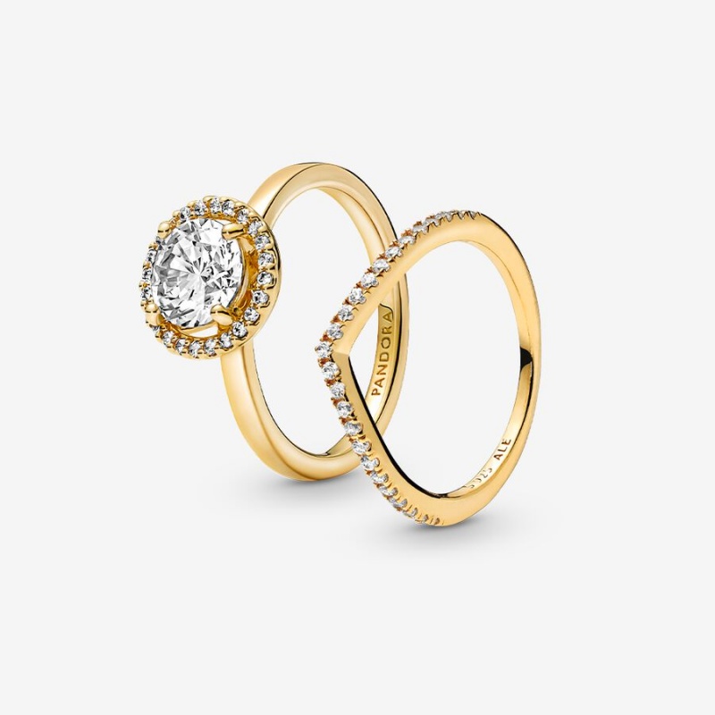 Pandora Ring Sets Gold Plated | 1042-SZPFY