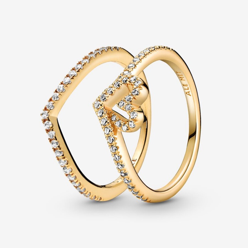 Pandora Ring Sets Gold Plated | 3726-RFAUD