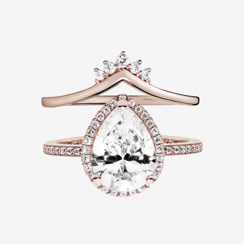 Pandora Ring Sets Rose Gold Plated | 0597-DXWBM