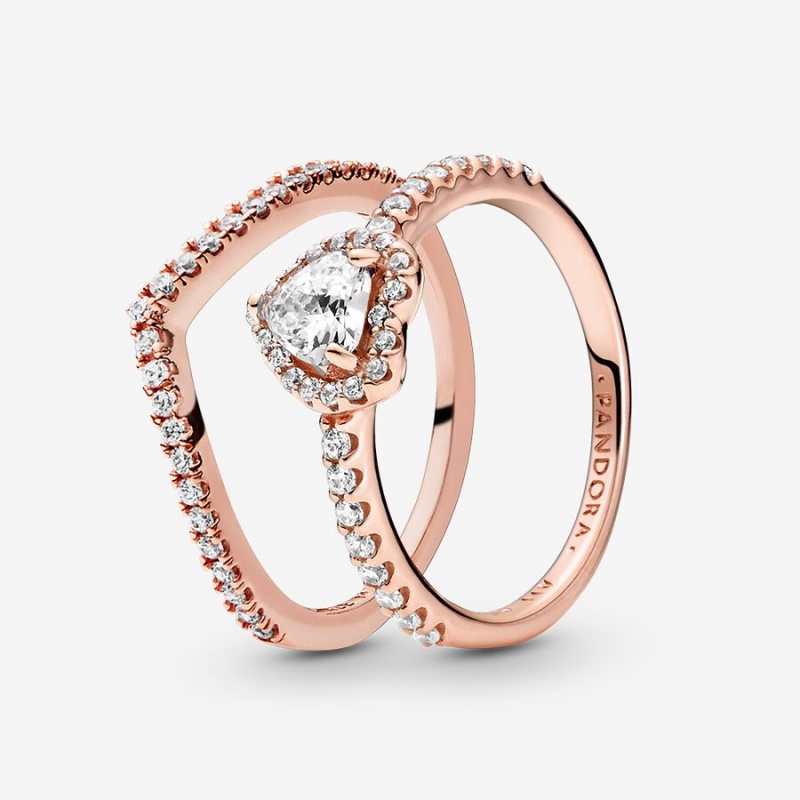 Pandora Ring Sets Rose Gold Plated | 0768-UQSFA