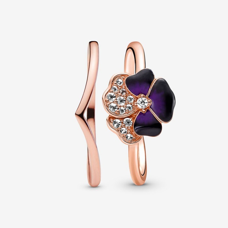 Pandora Ring Sets Rose Gold Plated | 3145-TXLIS