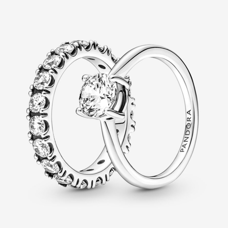 Pandora Ring Sets Sterling Silver | 3291-HWLUM