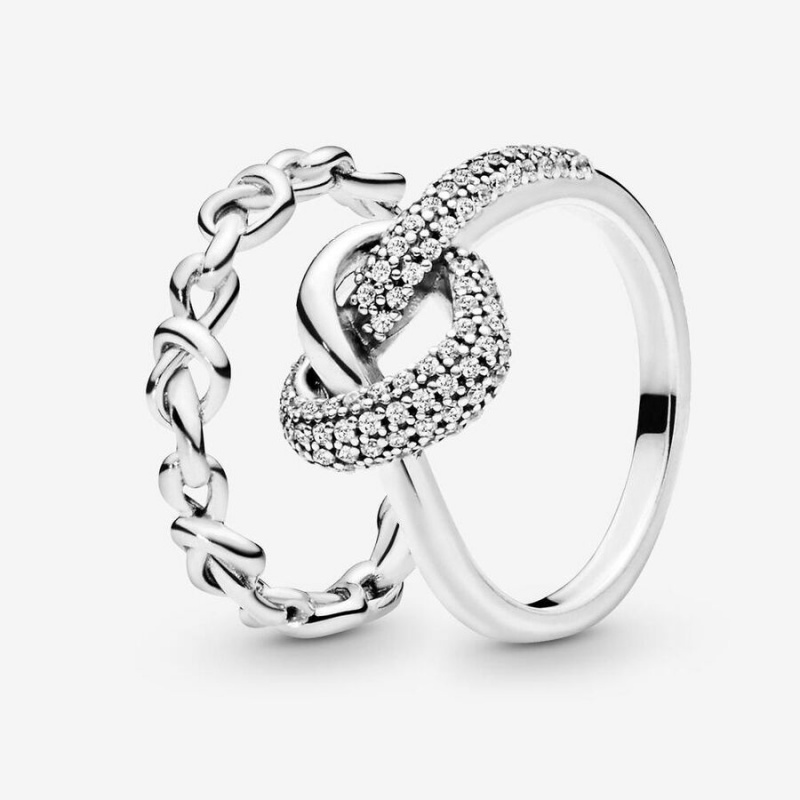 Pandora Ring Sets Sterling Silver | 8736-WUHDV