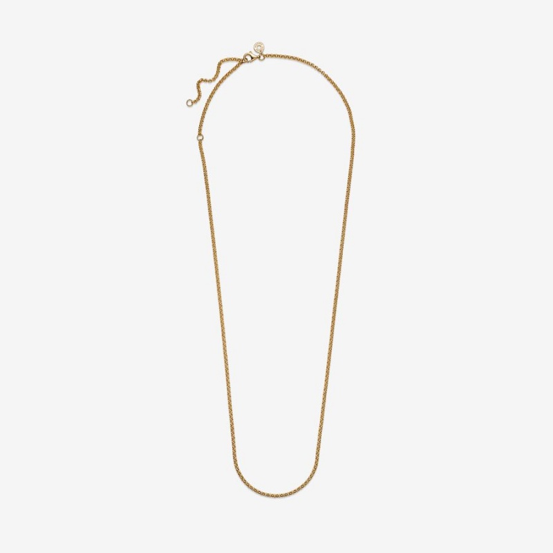 Pandora Rolo Chain Necklaces Gold Plated | 2059-FNBYP