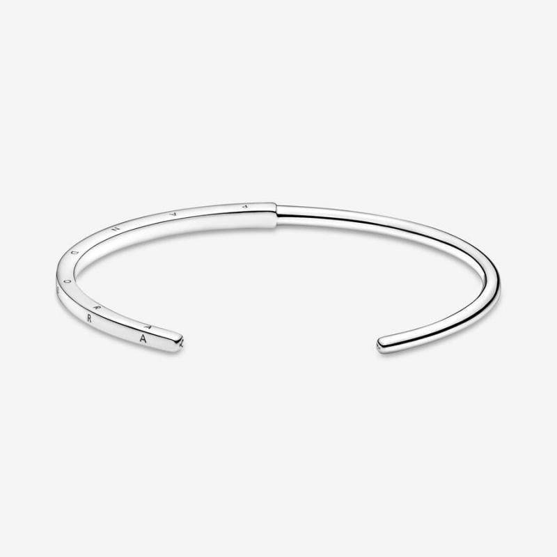 Pandora Signature I-D Open Bangle Bangles Sterling Silver | 4712-WFHVU