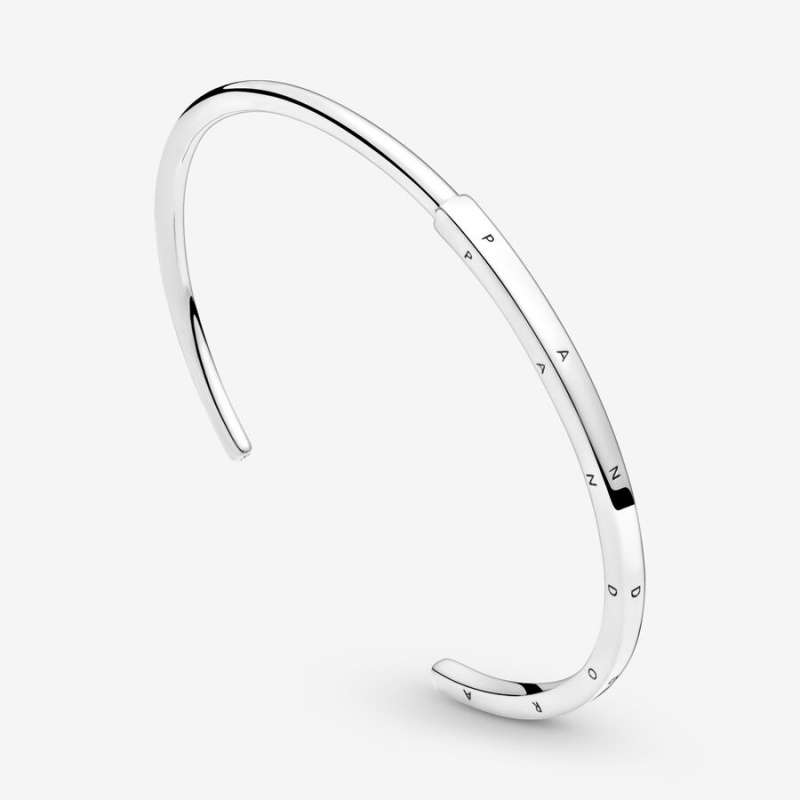 Pandora Signature I-D Open Bangle Bangles Sterling Silver | 4712-WFHVU