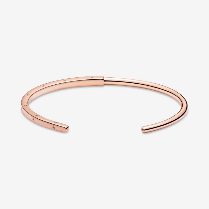 Pandora Signature I-D Open Bangle Bangles Rose Gold Plated | 7935-FNHEJ