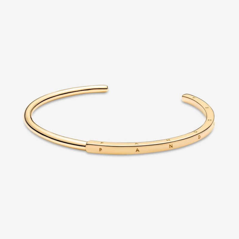 Pandora Signature I-D Open Bangle Bangles Gold Plated | 5374-KETIU