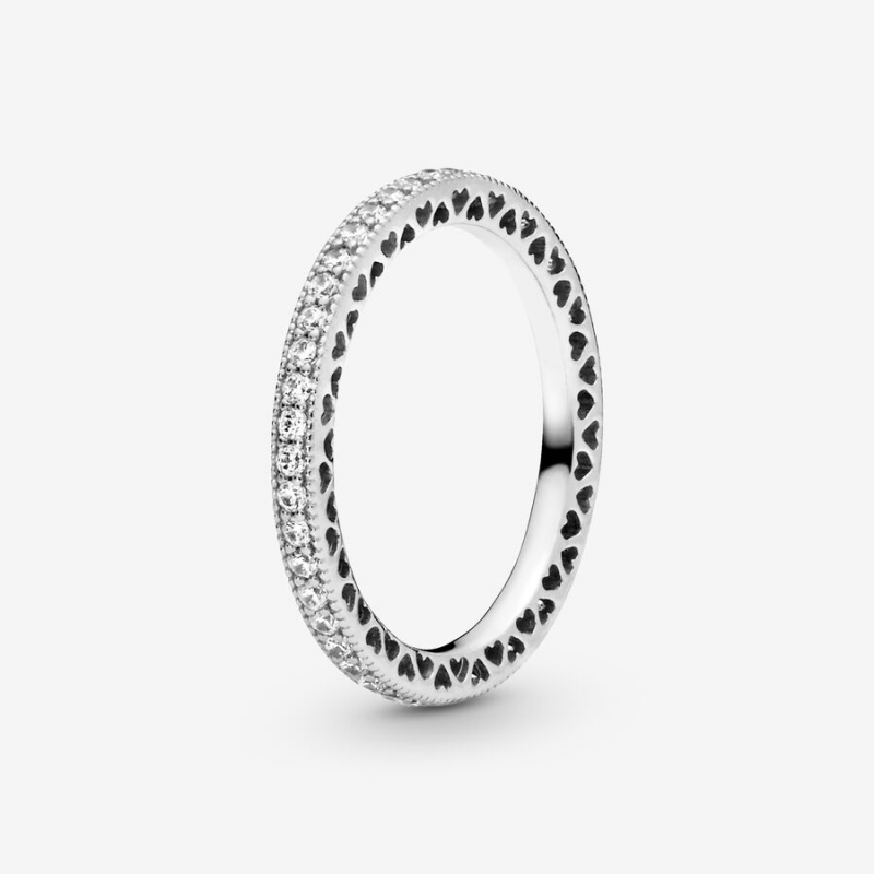 Pandora Sparkle Band Rings Sterling Silver | 6513-MKNLH