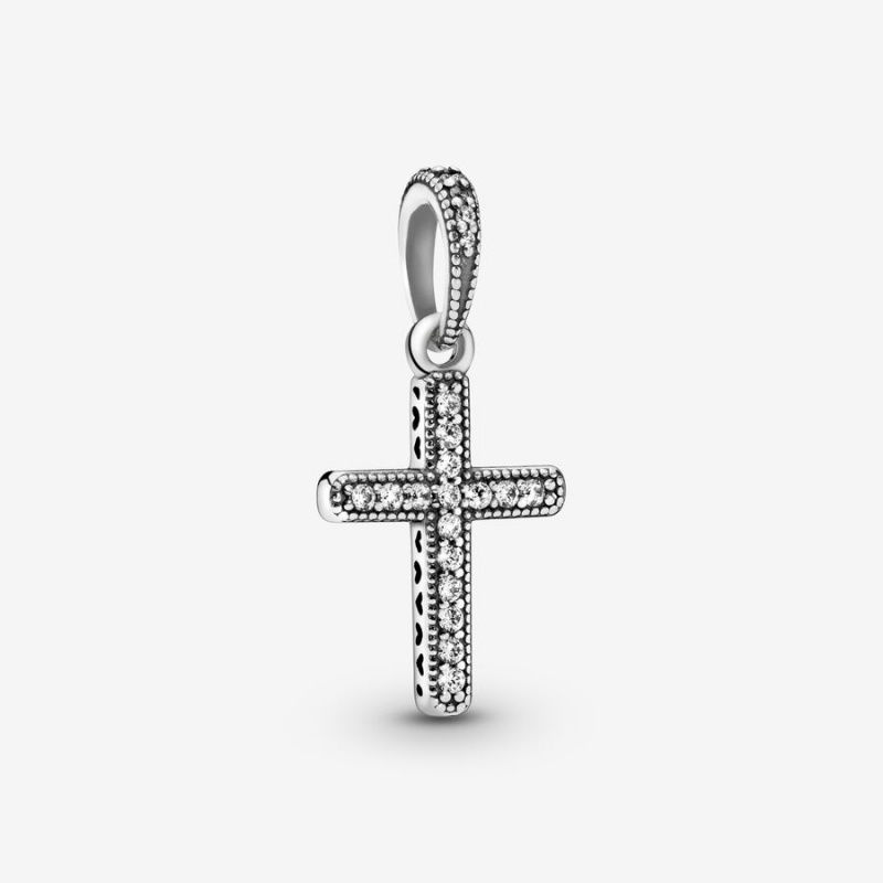 Pandora Sparkling Cross Pendants Sterling Silver | 2763-BLROT