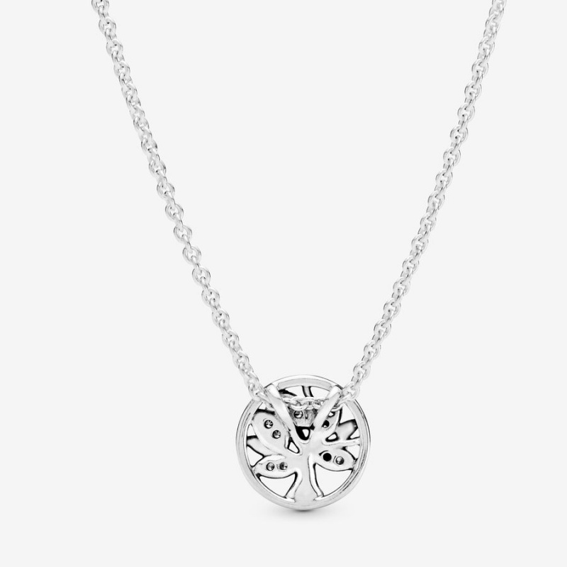 Pandora Sparkling Family Tree Pendant Necklaces Family Jewelry | 1865-SBPXA